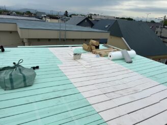 シート防水工事の様子